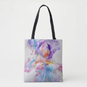 Iris Waterverf Paarse bloem Canvas tas (Voorkant)