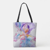 Iris Waterverf Paarse bloem Canvas tas (Achterkant)