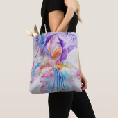 Iris Waterverf Paarse bloem Canvas tas (Dichtbij)