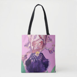 Iris Waterverf Paarse Lila Floral Canvas tas
