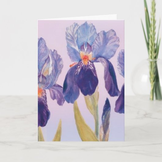 Iris Waterverf Wenskaart met envelop Kaart (Voorkant)