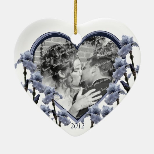 Iris Wedding Favoriet Keramisch Ornament (Achterkant)