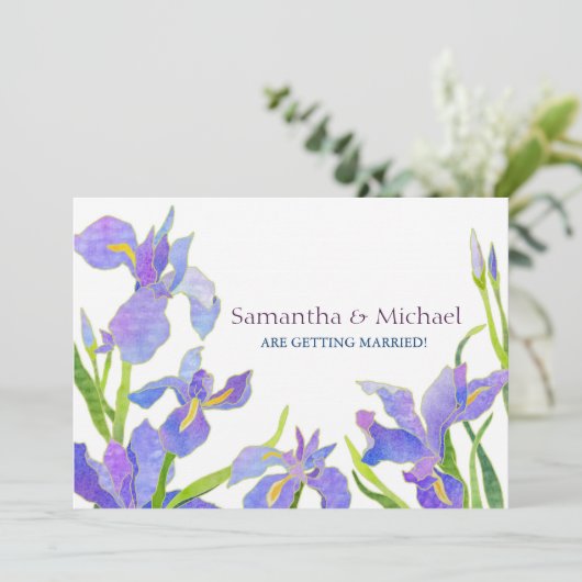 Iris Wedding Save the Date Wedding Invitting (Staand voorkant)