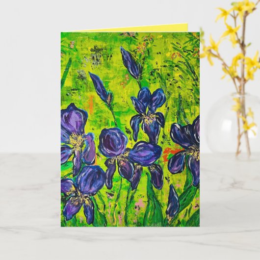 Iris Wenskaart Kaart (Gele Bloem)