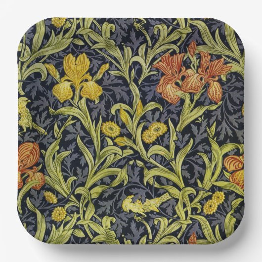Iris William Morris Patroon Papieren Bordje (Voorkant)
