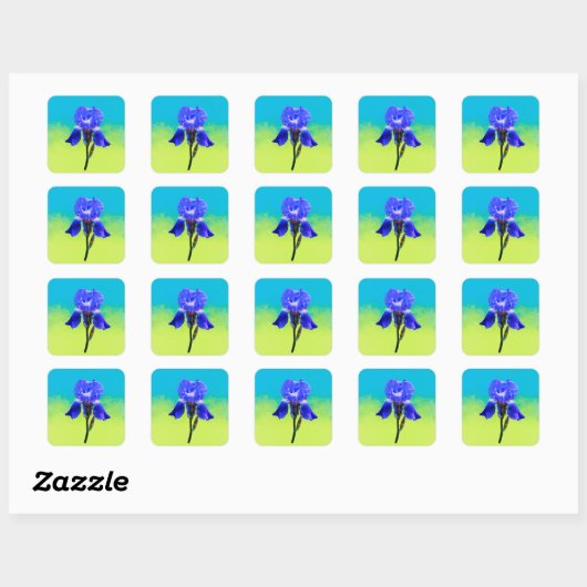 Irisbloem Vierkante Sticker (Vel)