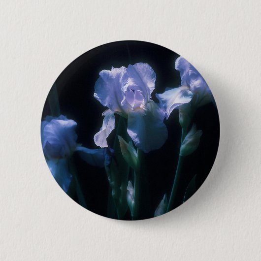 Irisbloemen in de schemering ronde button 5,7 cm (Voorkant)