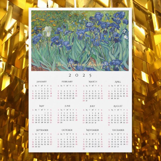 Irisbloemen Vincent van Gogh 2025 Kalender Kaart