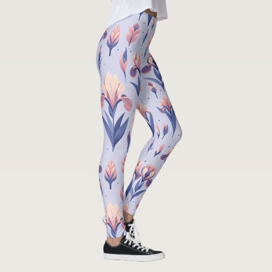 Irisbloempatroon Leggings (Rechts)