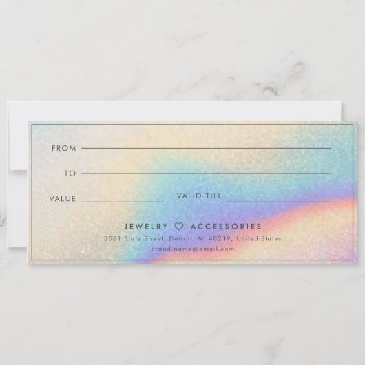 Iriscent Store Zakelijke Salon Cadeaubon (Achterkant)