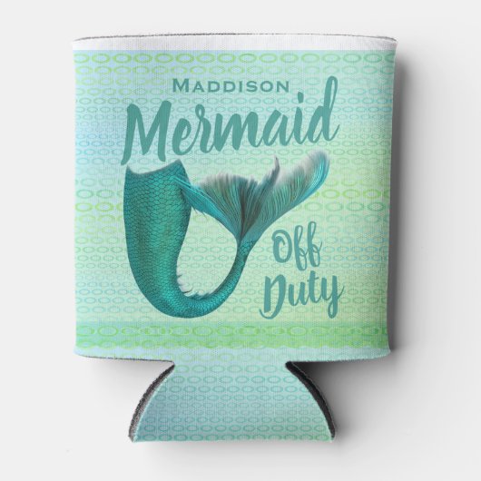 Iriscent van dienst zeemeermin staart gepersonalis blikjeskoeler (Voorkant)