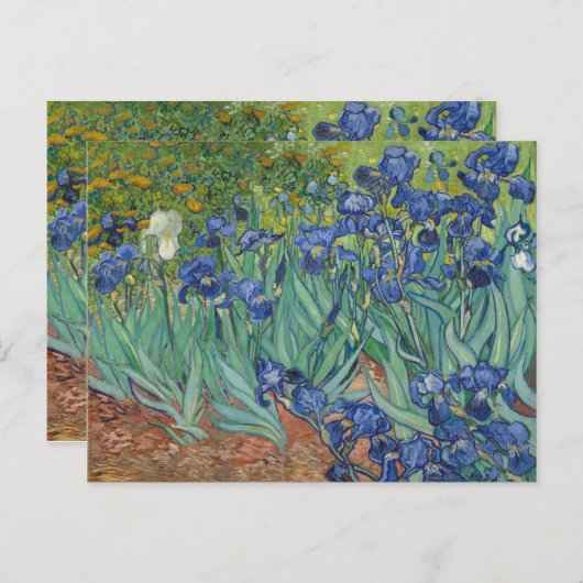 Irise Blue Green Yellow Van Gogh Briefkaart (Voorkant / Achterkant)