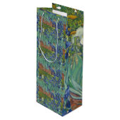Irise Blue Green Yellow Van Gogh Wijn Cadeautas (Voorkant Gekanteld)