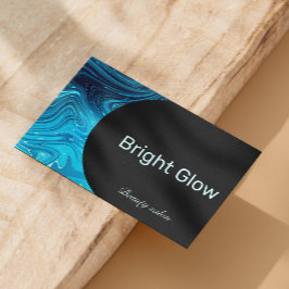 Iriserend Blauw Blauwgroen Aqua Esthetisch QR Code Visitekaartje