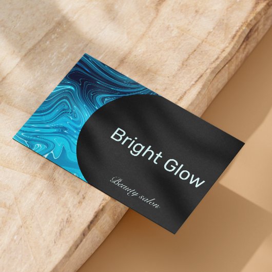 Iriserend Blauw Blauwgroen Aqua Esthetisch QR Code Visitekaartje