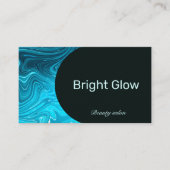 Iriserend Blauw Blauwgroen Aqua Esthetisch QR Code Visitekaartje (Voorkant)