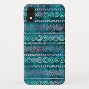 Iriserend Blauwgroen Groen Hand Getrokken Patroon Case-Mate iPhone Case