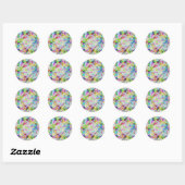 Iriserend chroom 8 ronde sticker (Vel)