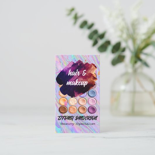 iriserend | geborsteld | Make-up fundering Visitekaartje (Staand voorkant)