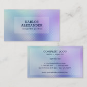 Iriserend glas 2 paarse & blauwe achtergrond visitekaartje (Voorkant / Achterkant)