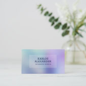 Iriserend glas 2 paarse & blauwe achtergrond visitekaartje (Staand voorkant)