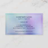 Iriserend glas 2 paarse & blauwe achtergrond visitekaartje (Achterkant)