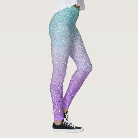 Iriserend glasombre groen tot paars leggings (Rechts)