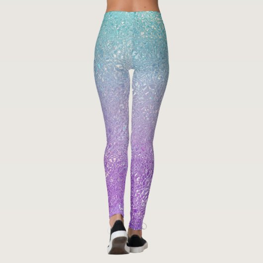 Iriserend glasombre groen tot paars leggings (Achterkant)