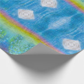 Iriserend, glinsterend, regenboog licht cadeaupapier (Hoek)