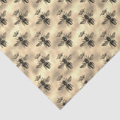 Iriserend gouden koningin bij kroonbijenbijenpatro tissuepapier (Detail)