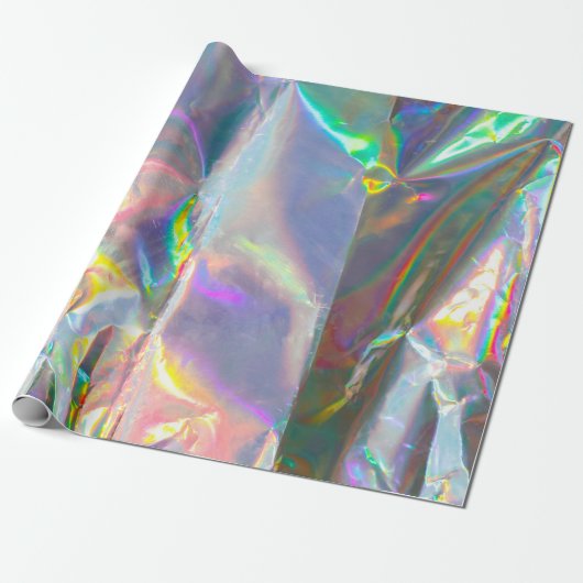 iriserend holografisch patroon cadeaupapier (Uitgerold)