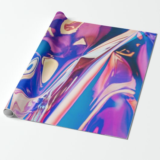 iriserend holografisch patroon cadeaupapier (Uitgerold)