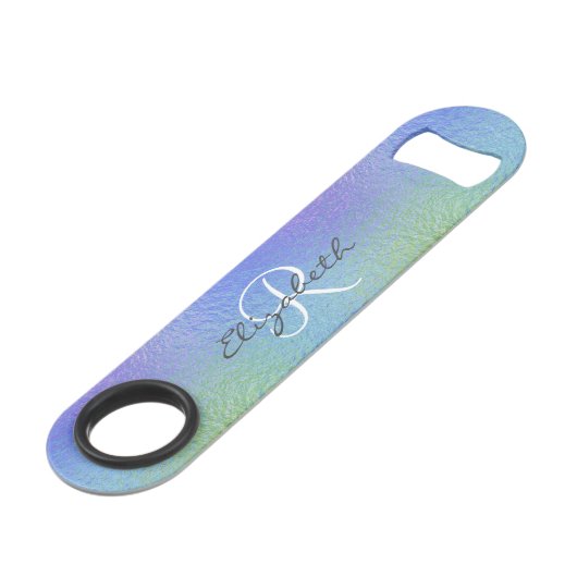 Iriserend  Hologram Stijlvol Monogram Speed Flessenopener (Voorkant Gekanteld)