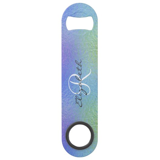 Iriserend  Hologram Stijlvol Monogram Speed Flessenopener (Voorkant)