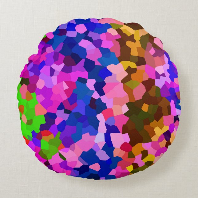 iriserend kristallijn Abstract patroon Rond Kussen (Voorkant)
