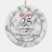 Iriserend lichtgrijs Jubileum- Zilver Keramisch Ornament (Achterkant)