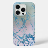 iriserend marmer | Trendy Faux Holo Blauw Roze Case-Mate iPhone Case (Achterkant)