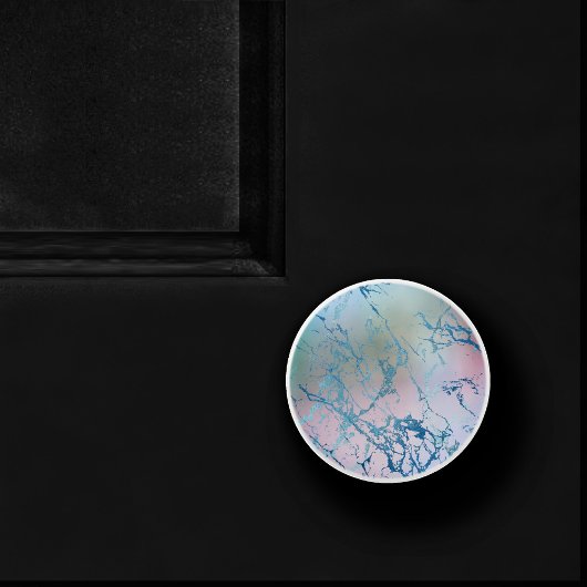 iriserend marmer | Trendy Faux Holo Blauw Roze Keramische Knop
