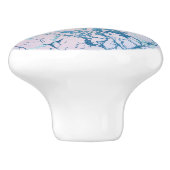 iriserend marmer | Trendy Faux Holo Blauw Roze Keramische Knop (Zijkant)