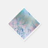 iriserend marmer | Trendy Faux Holo Blauw Roze Servet (Hoek)