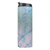 iriserend marmer | Trendy Faux Holo Blauw Roze Thermosbeker (Geroteerd rechts)