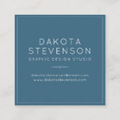 iriserend marmer | Trendy Faux Holo Monogram Vierkante Visitekaartje (Achterkant)