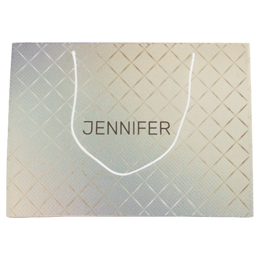 iriserend modern luxueus monogram groot cadeauzakje (Voorkant)