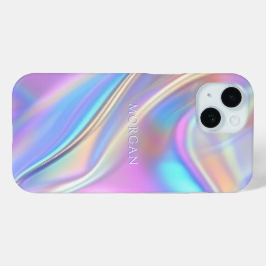 Iriserend ontwerp, classy witte tekstnaam Case-Mate iPhone case (Achterkant (horizontaal))