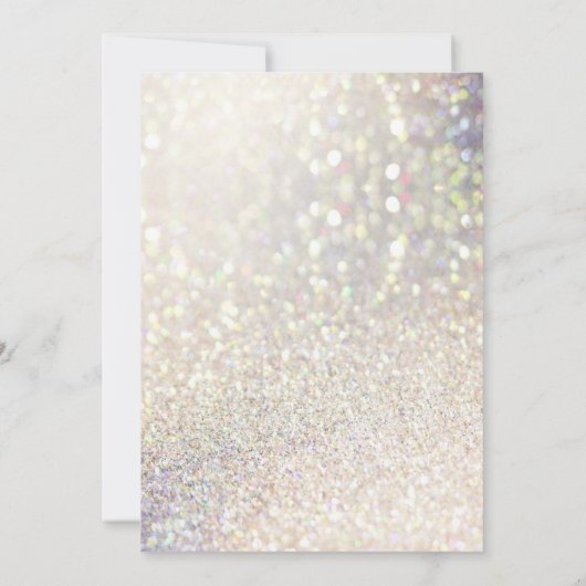 Iriserend Roos Goud Glitter Sweet Sixteen Kaart (Achterkant)