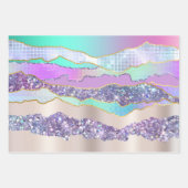 Iriserend roze blauw glanzend folie glitter classy inpakpapier vel (Voorkant 3)