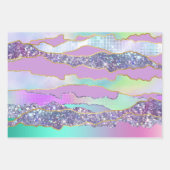 Iriserend roze blauw glanzend folie glitter classy inpakpapier vel (Voorkant 2)