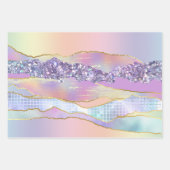 Iriserend roze blauw glanzend folie glitter classy inpakpapier vel (Voorkant)