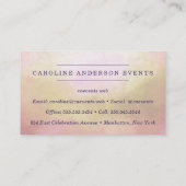 Iriserend Roze & Goud met Boho Bloemen Visitekaartje (Achterkant)