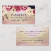 Iriserend Roze & Goud met Boho Bloemen Visitekaartje (Voorkant / Achterkant)